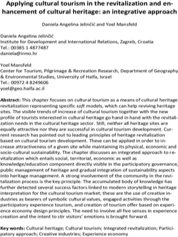 HERU Cultural tourism and heritage final Jelincic