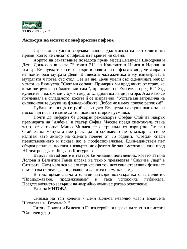 Актьори на нокти от инфарктни гафове