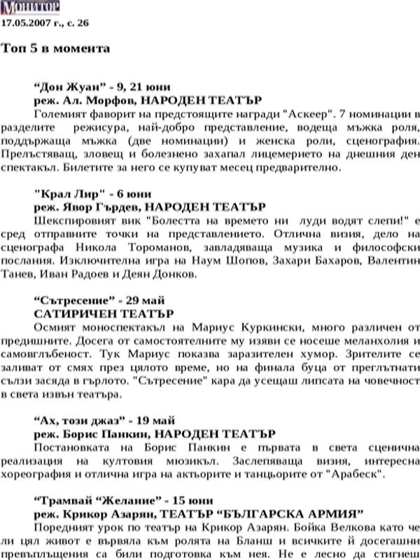 Топ 5 в момента