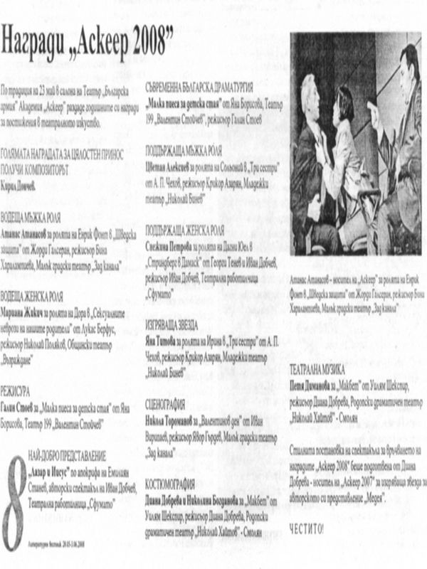 Награди ''Аскеер 2008''