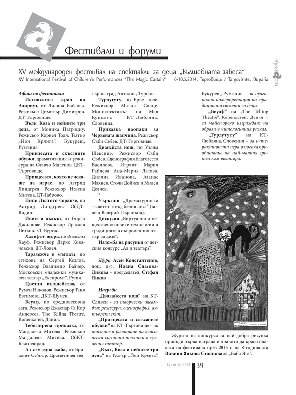 XV международен фестивал на спектакли за деца 