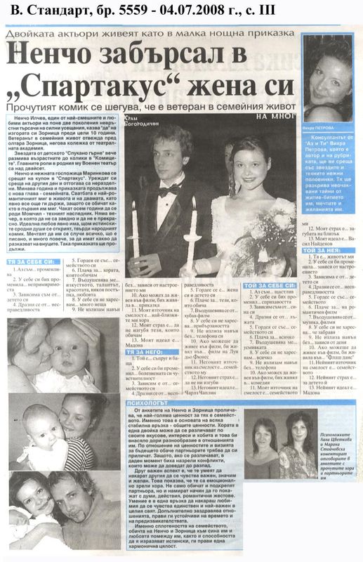 Ненчо забърсал в ''Спартакус'' жена си