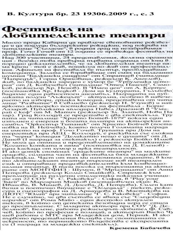 Фестивал на любителските театри