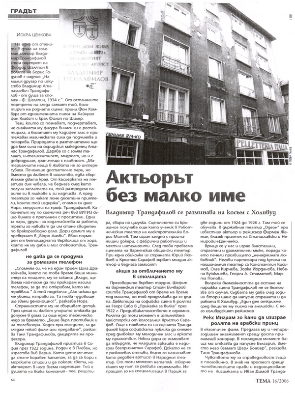 Актьорът без малко име