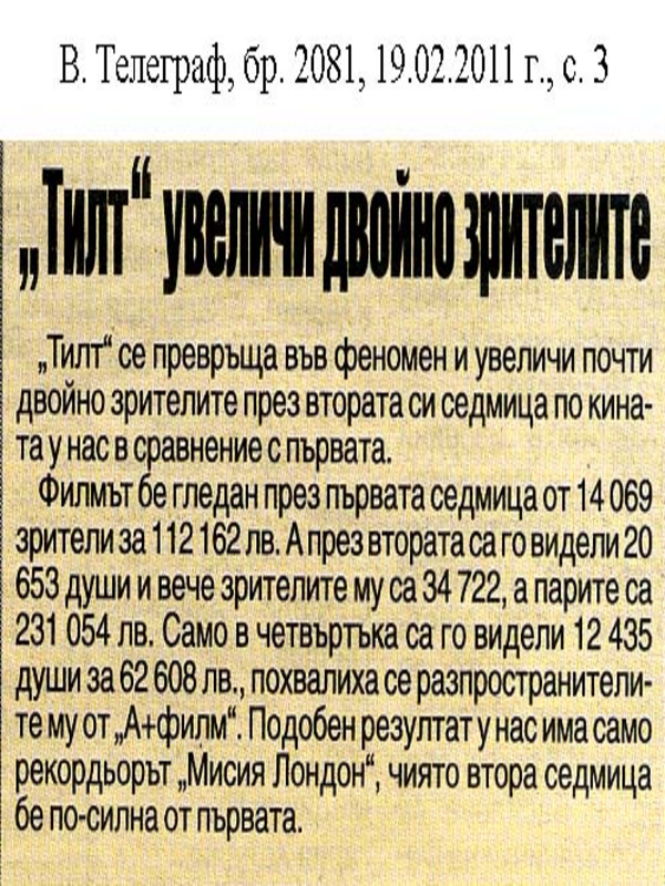 ''Тилт'' увеличи двойно зрителите