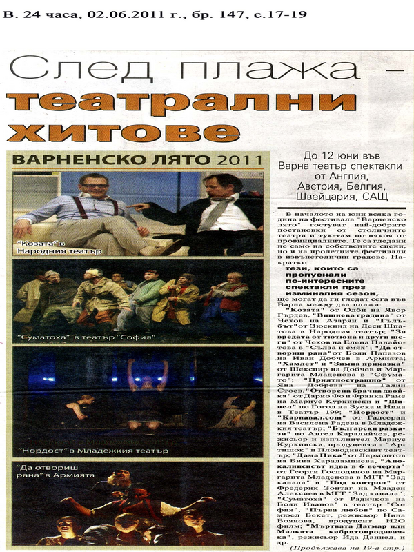 След плажа - театрални хитове