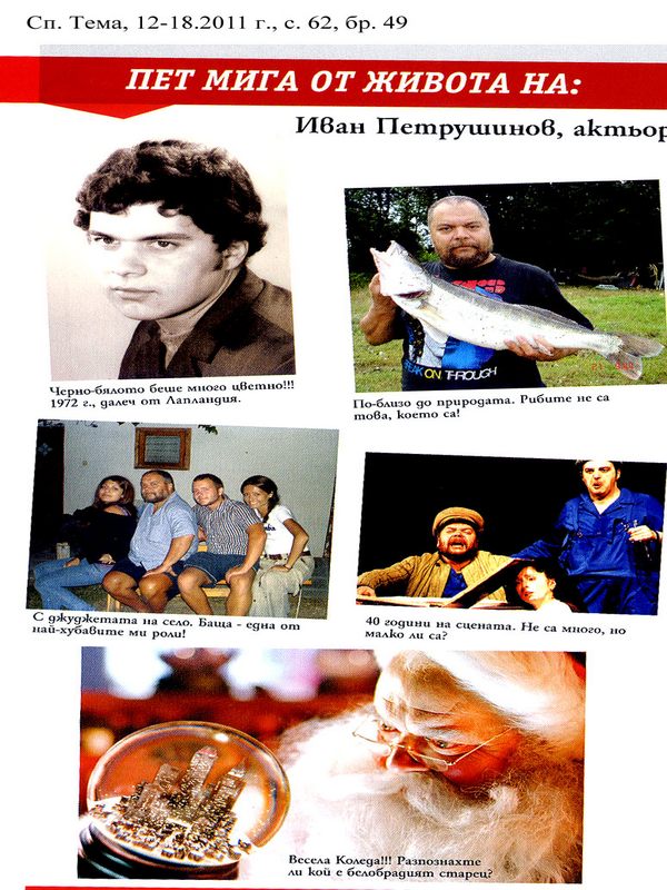 Пет мига от живота на Иван Петрушинов, актьор