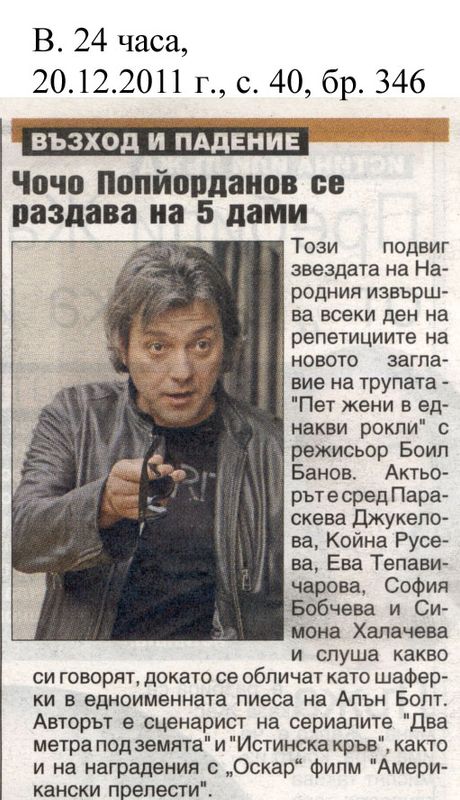 Чочо Попйорданов се раздва на 5 дами