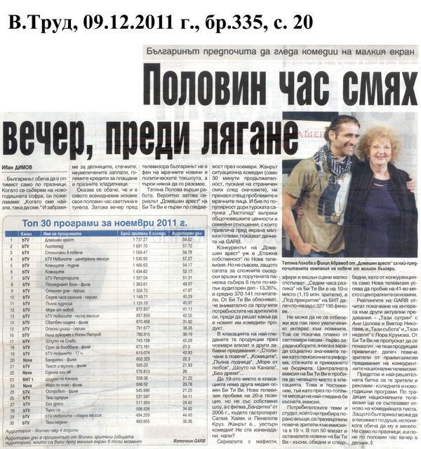 Половин час смях вечер, преди лягане