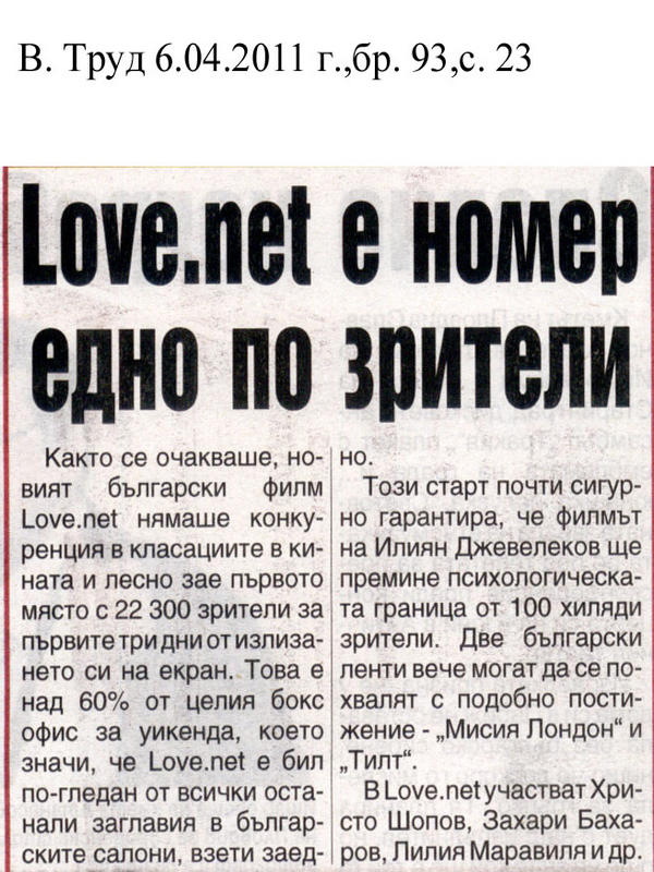 Love. net е номер едно по зрители