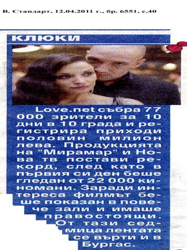 Love. net събра 77 000 зрители за 10 дни в 10 града. .