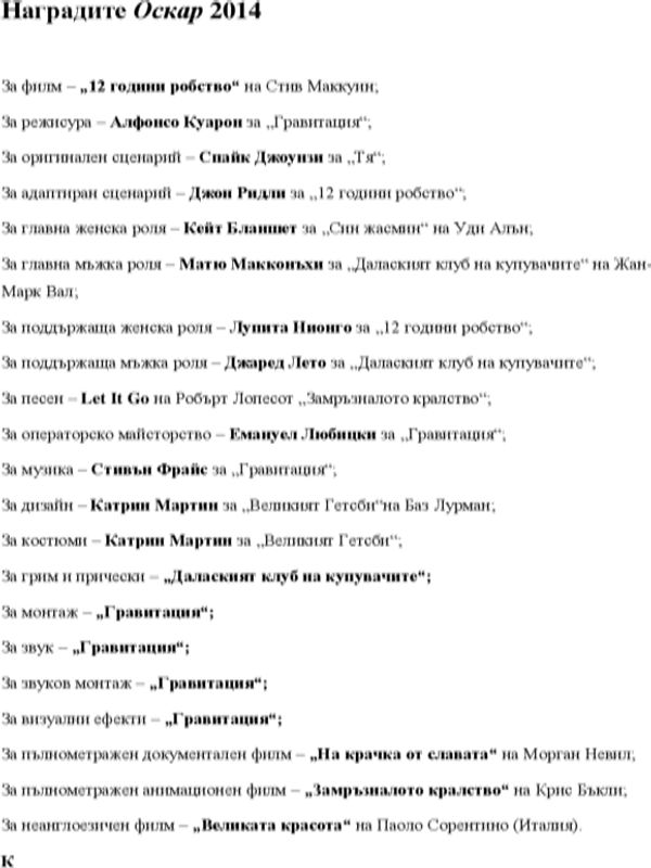 Наградите Оскар 2014