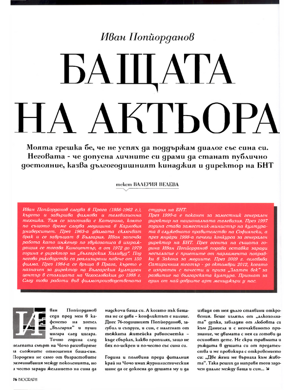 Иван Попйорданов Бащата на актьора