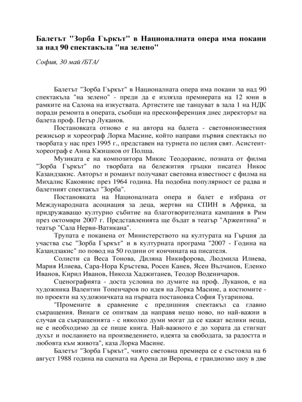 Балетът 