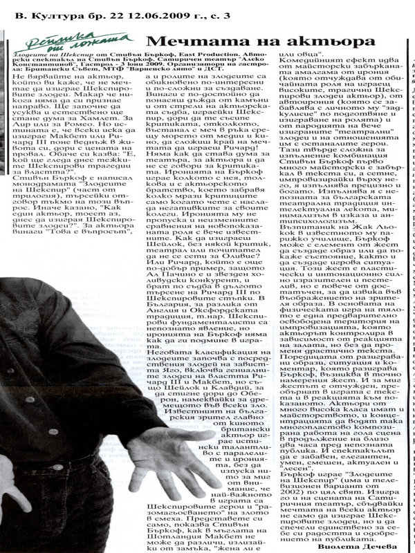 Мечтата на актьора