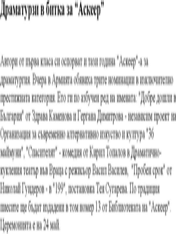 Драматурзи в битка за "Аскеер"