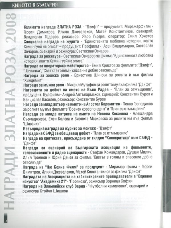 Награди Златна роза 2008