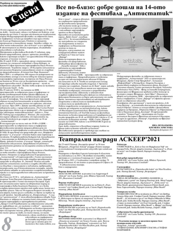 Театрални награди АСКЕЕР'2021