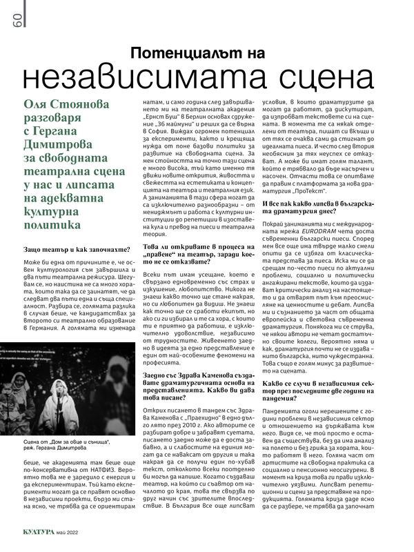 Потенциалът на независимата сцена