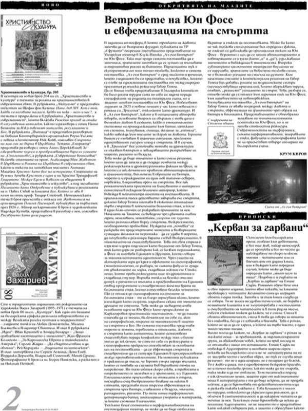 Ветровете на Юн Фосе и евфемизацията на смъртта